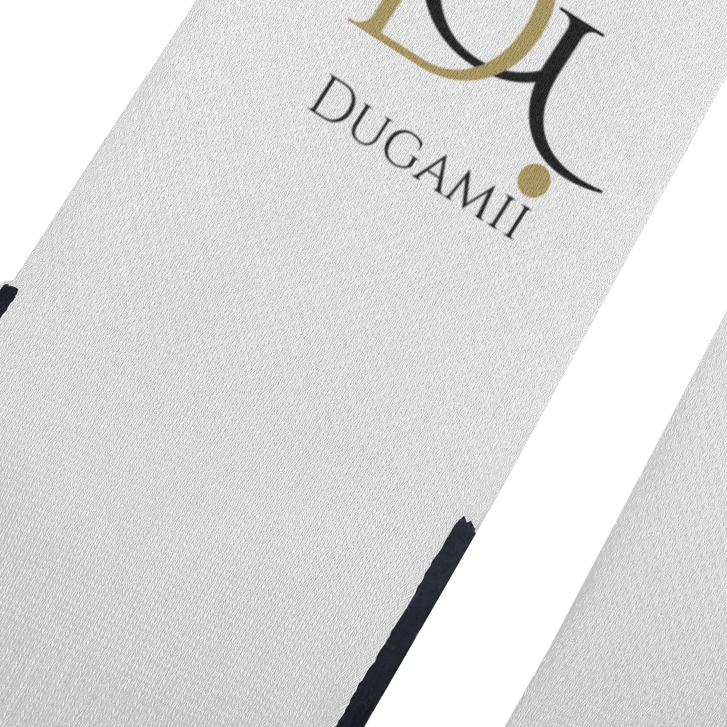 DuGamii Black and White Logo Printed Crew Socks