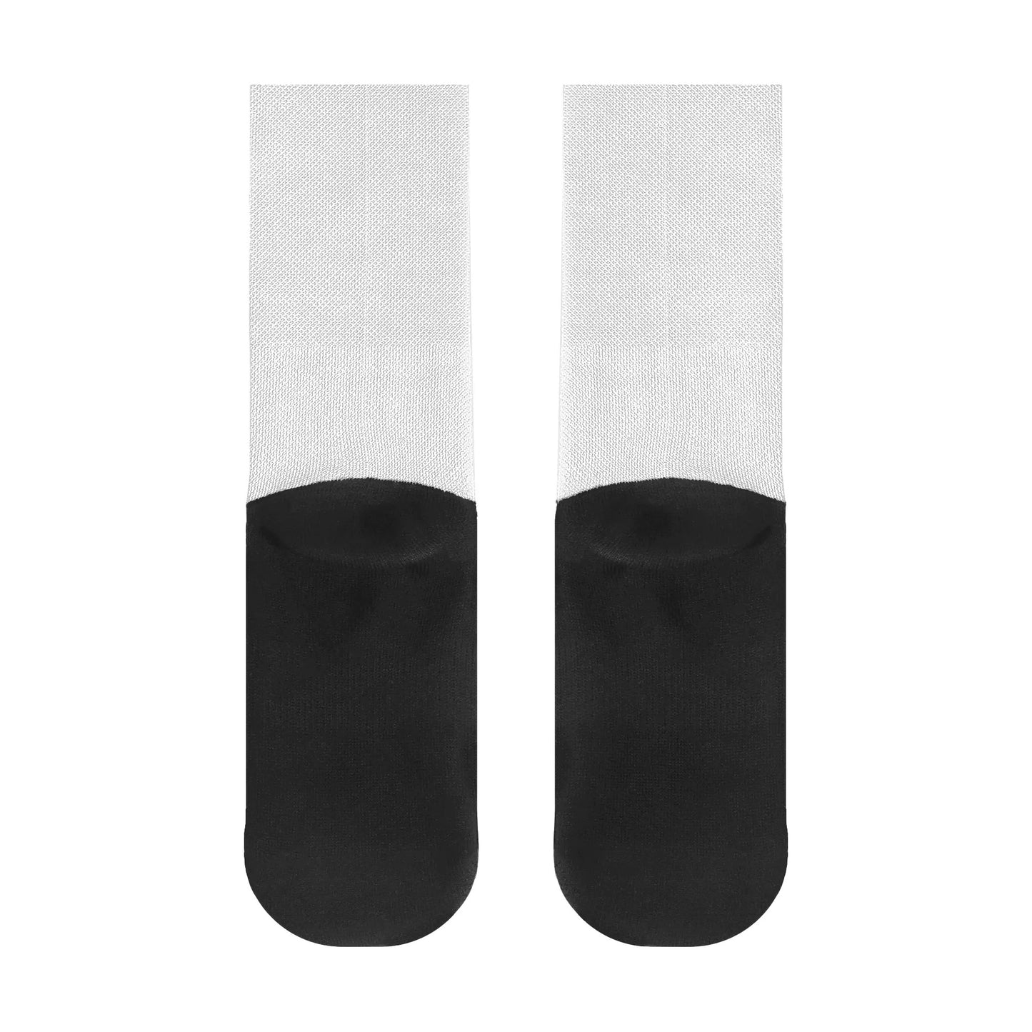 DuGamii Black and White Logo Printed Crew Socks