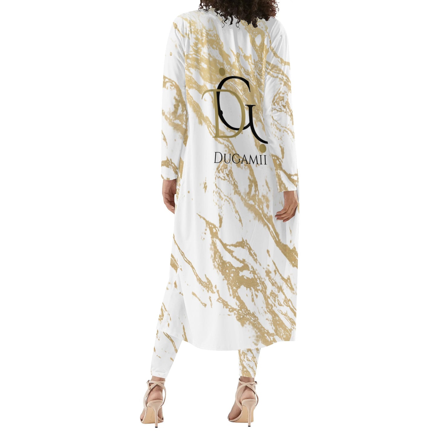 Womens DuGamii Long Sleeve Cardigan and Leggings Sets