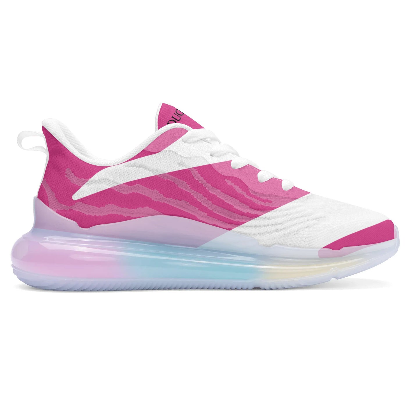 Womens DuGamii White Running Sneakers With Rainbow Bottom