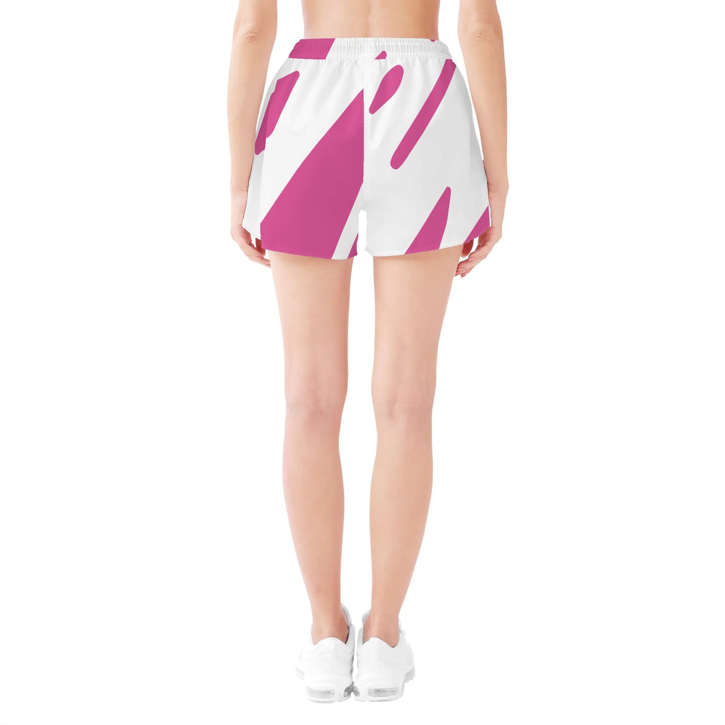 Women's Dugamii Casual Pink And White Beach Shorts