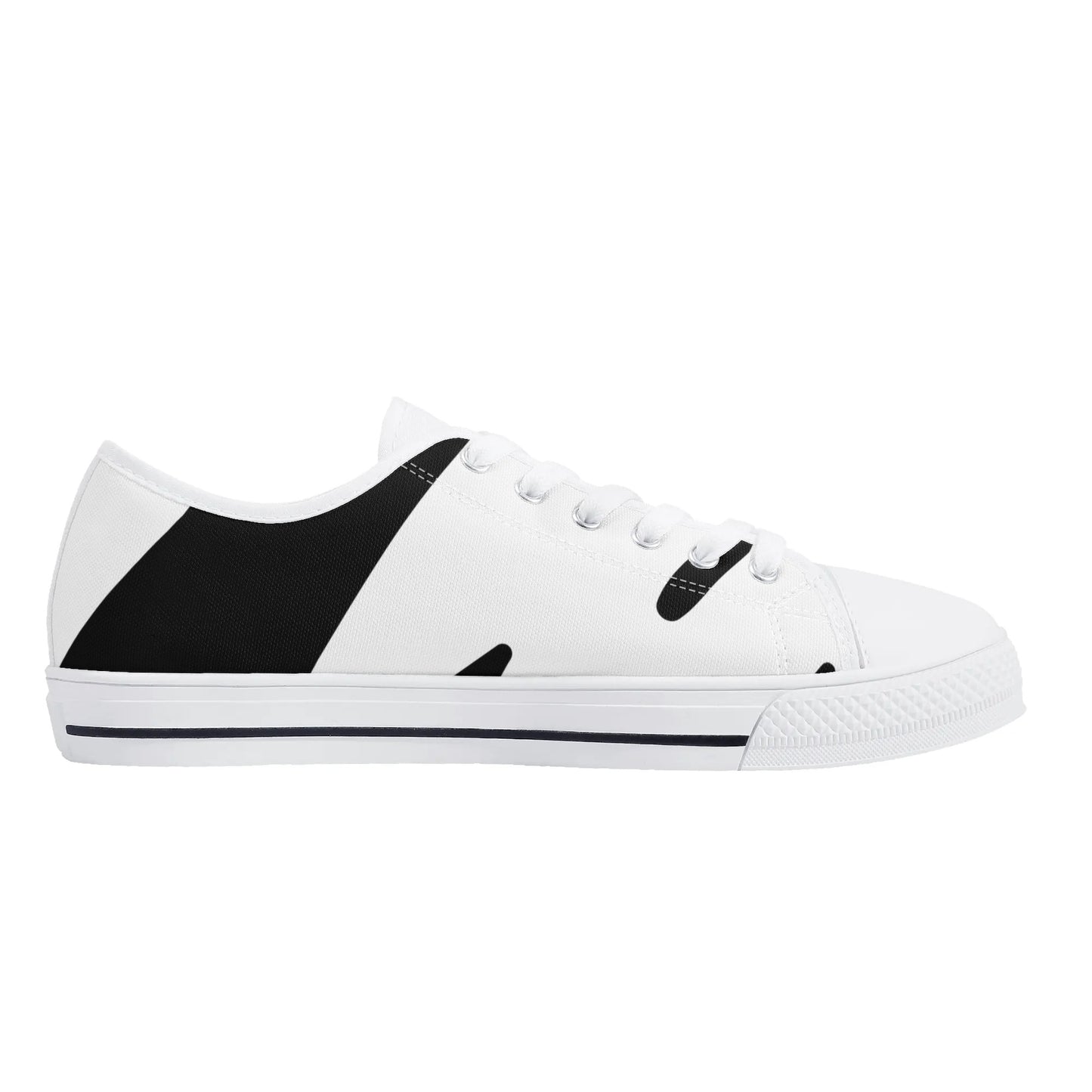 Mens DuGamii Black And White Rubber Low Top Canvas Shoes