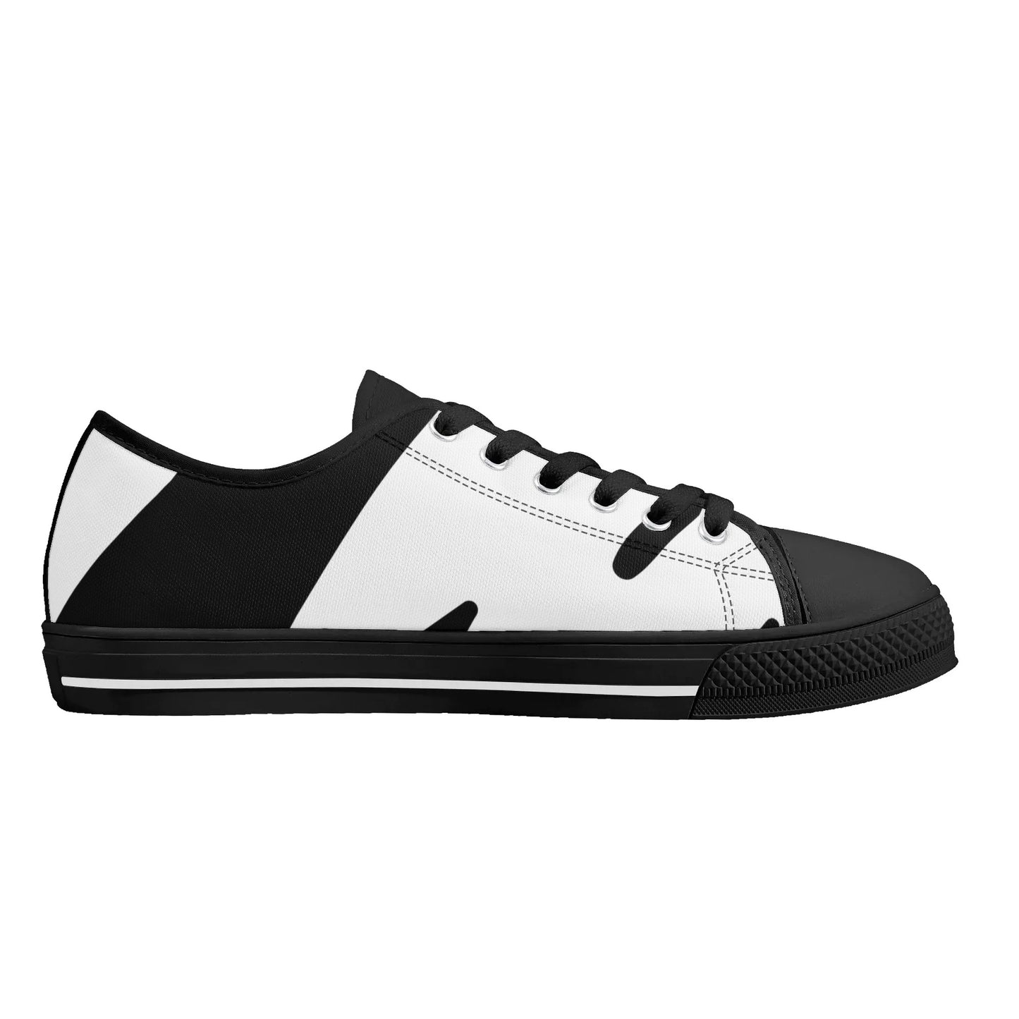 Mens DuGamii Black And White Rubber Low Top Canvas Shoes