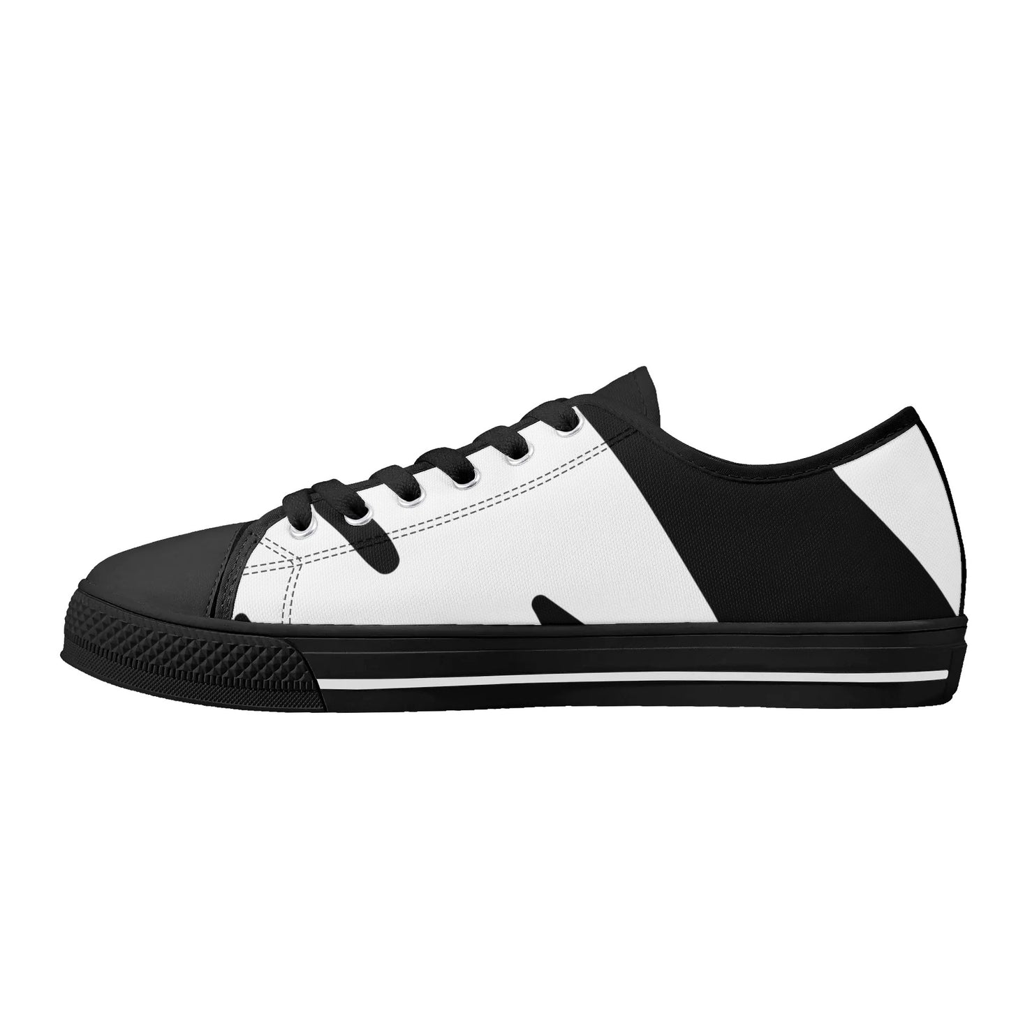 Mens DuGamii Black And White Rubber Low Top Canvas Shoes