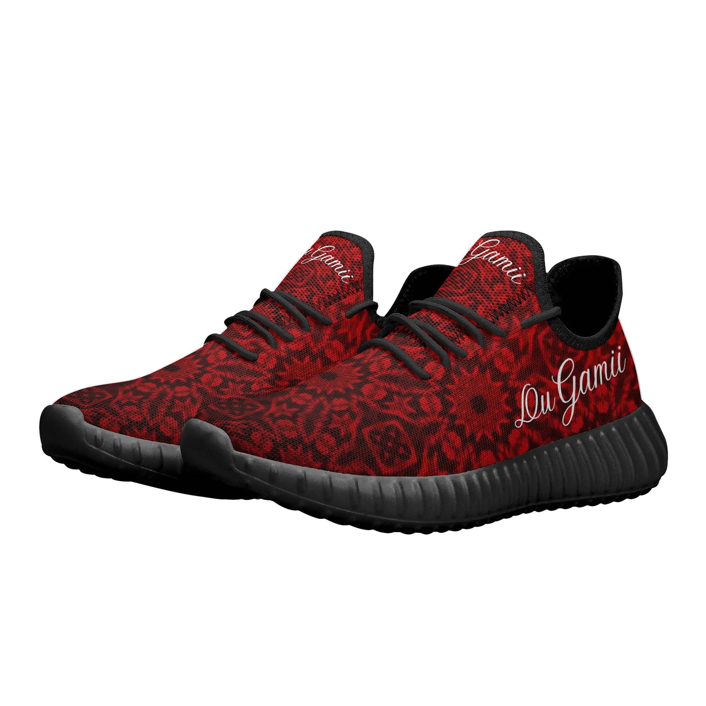 Mens DuGamii Red Knight Mesh Knit Sneakers