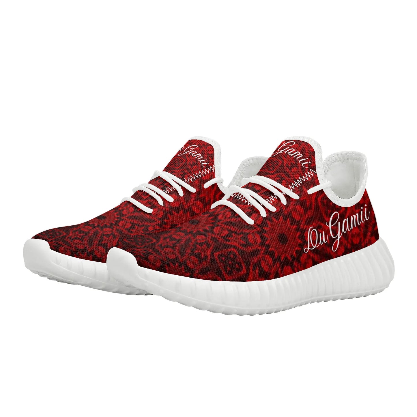 Mens DuGamii Red Knight Mesh Knit Sneakers