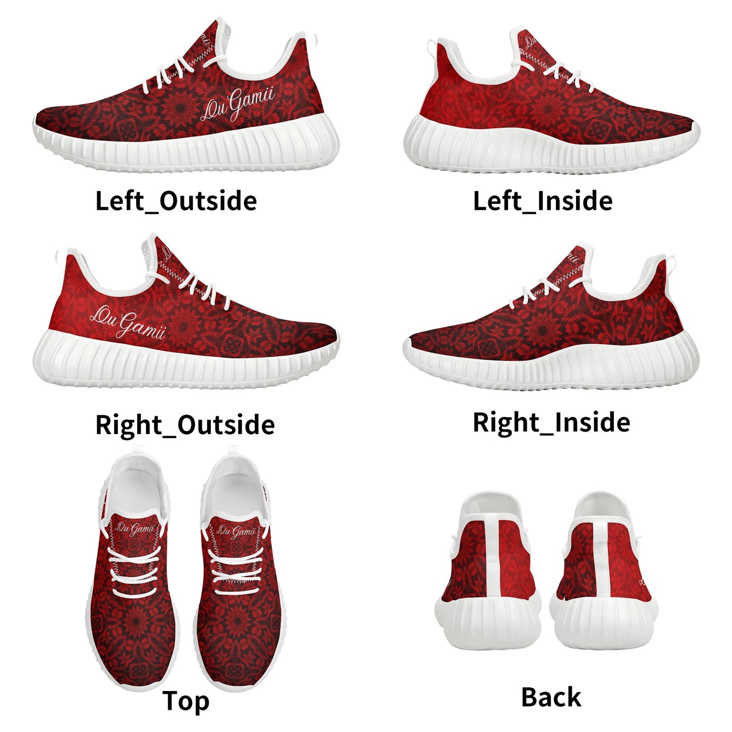 Mens DuGamii Red Knight Mesh Knit Sneakers