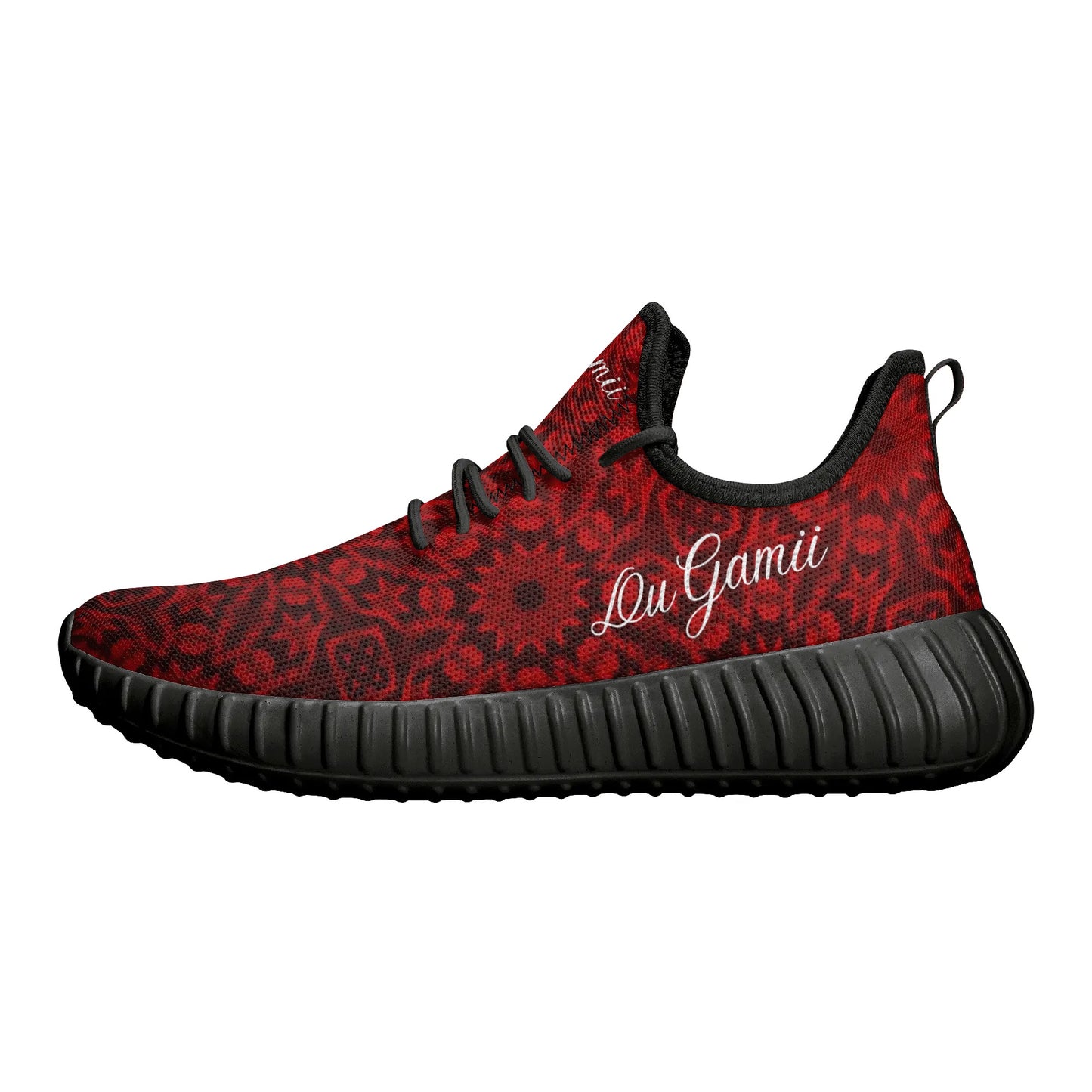 Mens DuGamii Red Knight Mesh Knit Sneakers