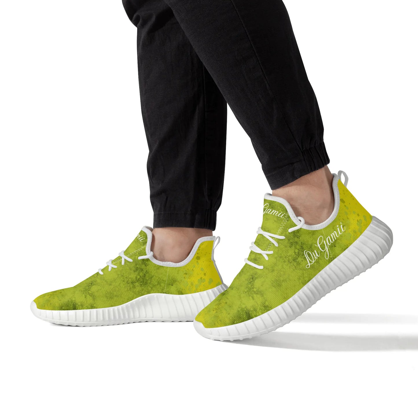 Mens DuGamii Sour Green Apple Mesh Knit Sneakers