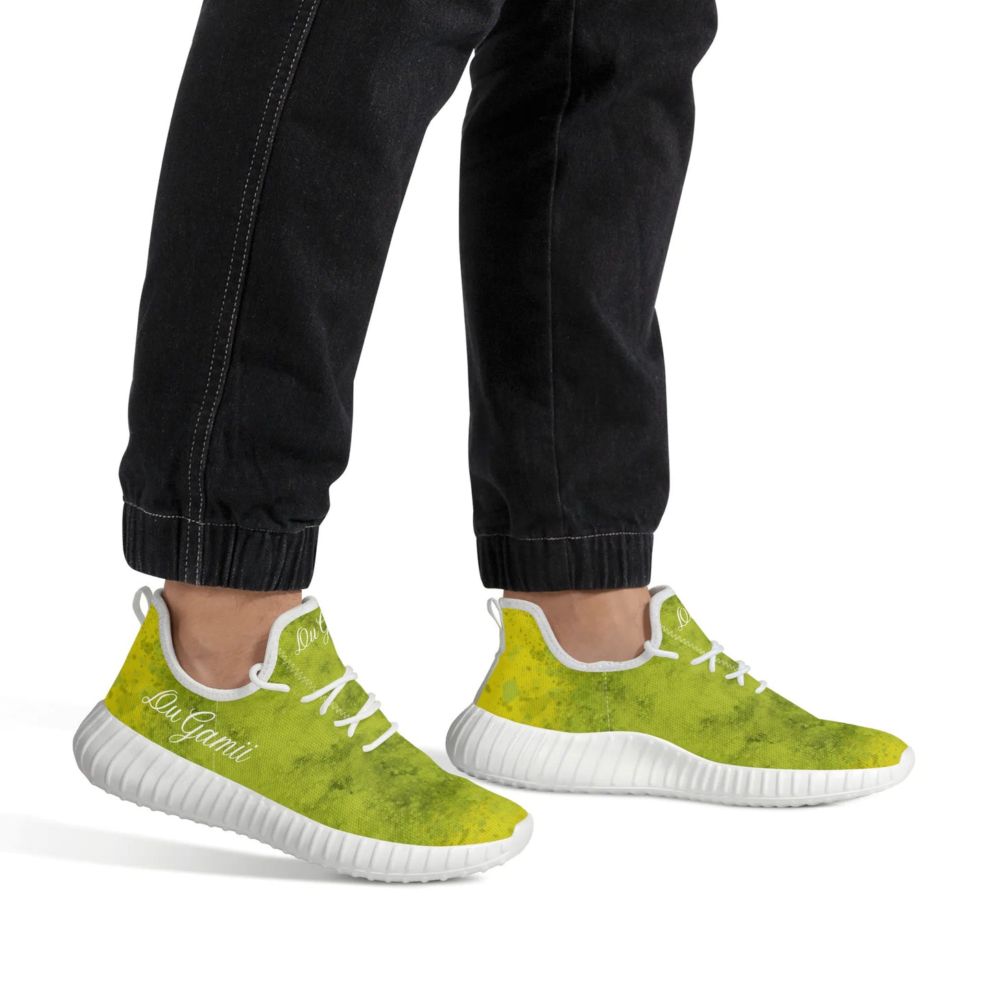 Mens DuGamii Sour Green Apple Mesh Knit Sneakers