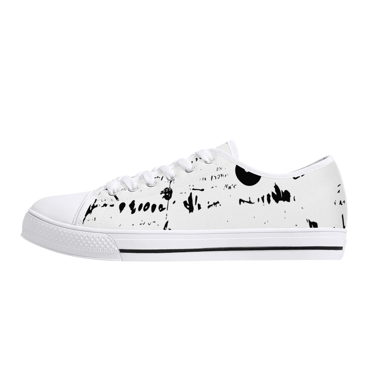 Mens Black And White DuGamii High Top Canvas Shoes With Word Art