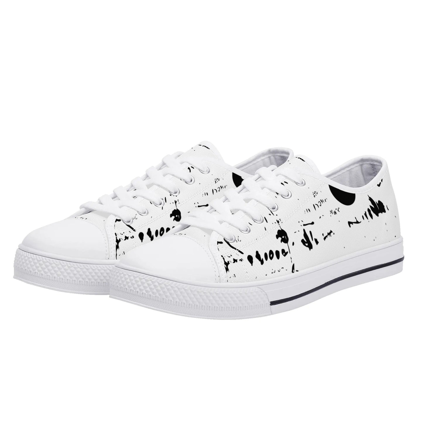 Mens Black And White DuGamii High Top Canvas Shoes With Word Art