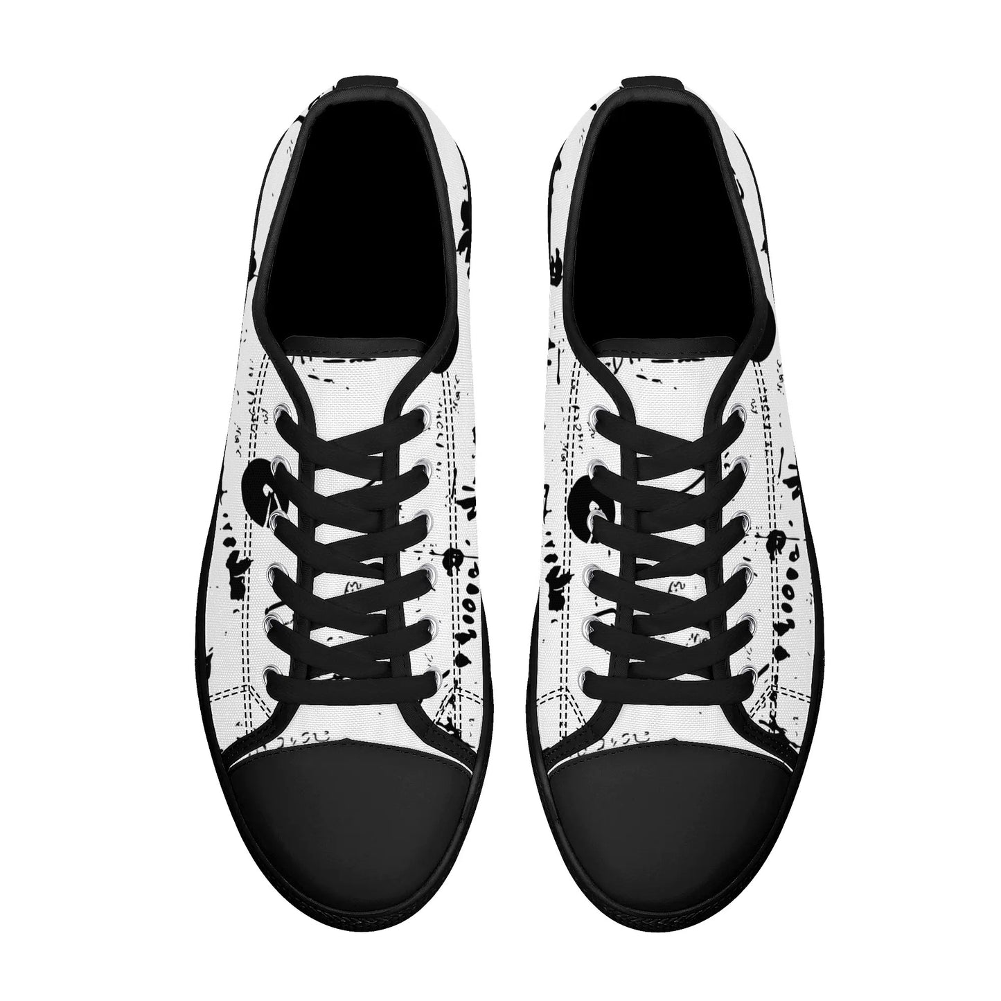 Mens Black And White DuGamii High Top Canvas Shoes With Word Art