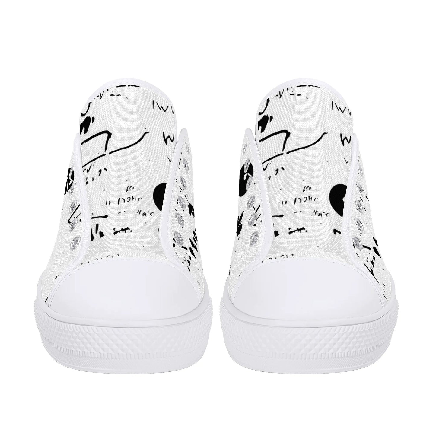 Mens Black And White DuGamii High Top Canvas Shoes With Word Art