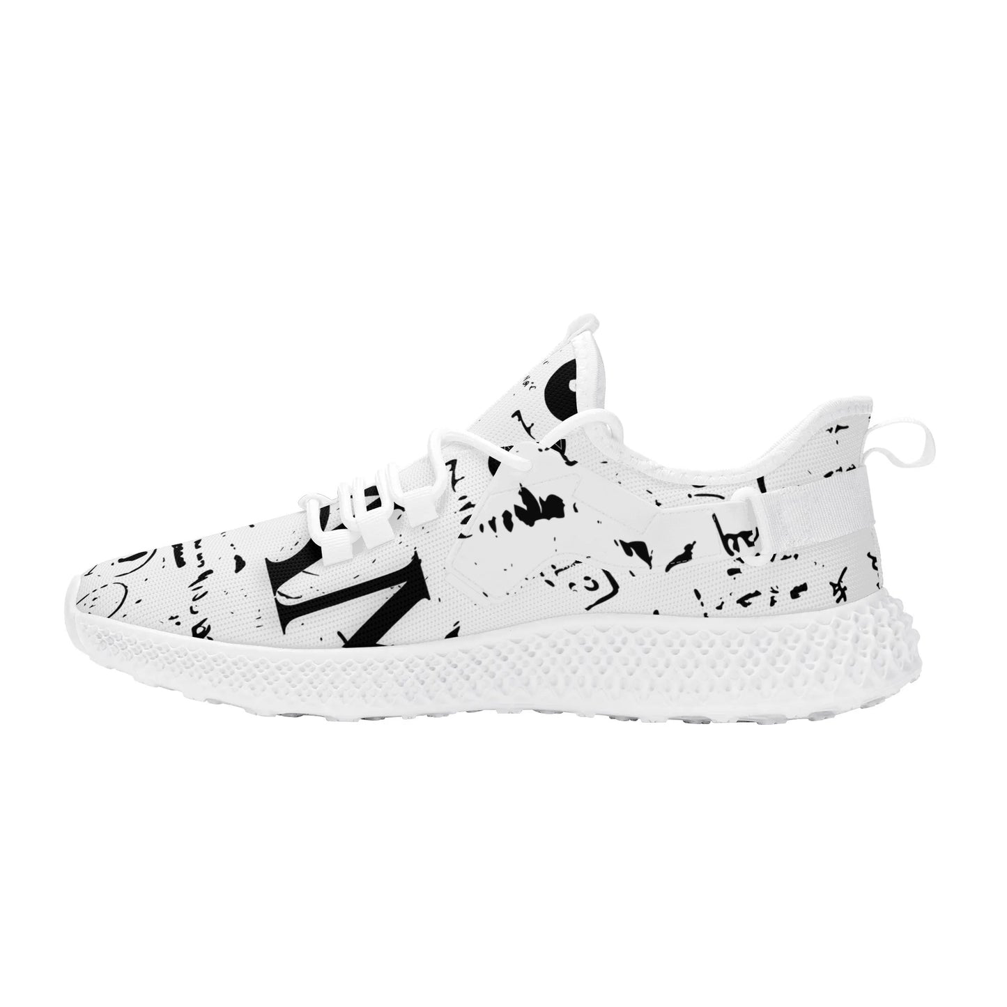 Mens DuGamii White Textured Mesh Lace-up Sneakers