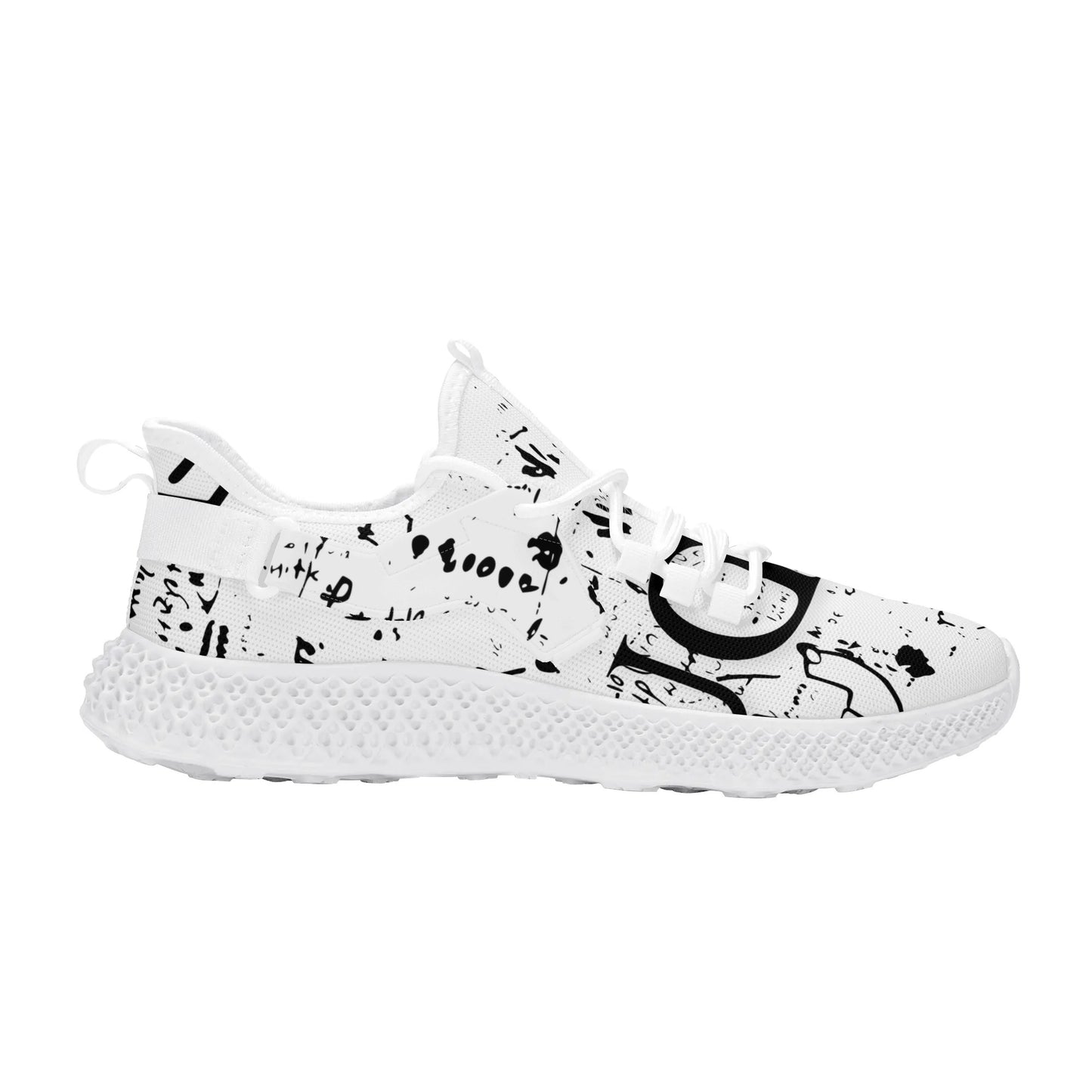 Mens DuGamii White Textured Mesh Lace-up Sneakers