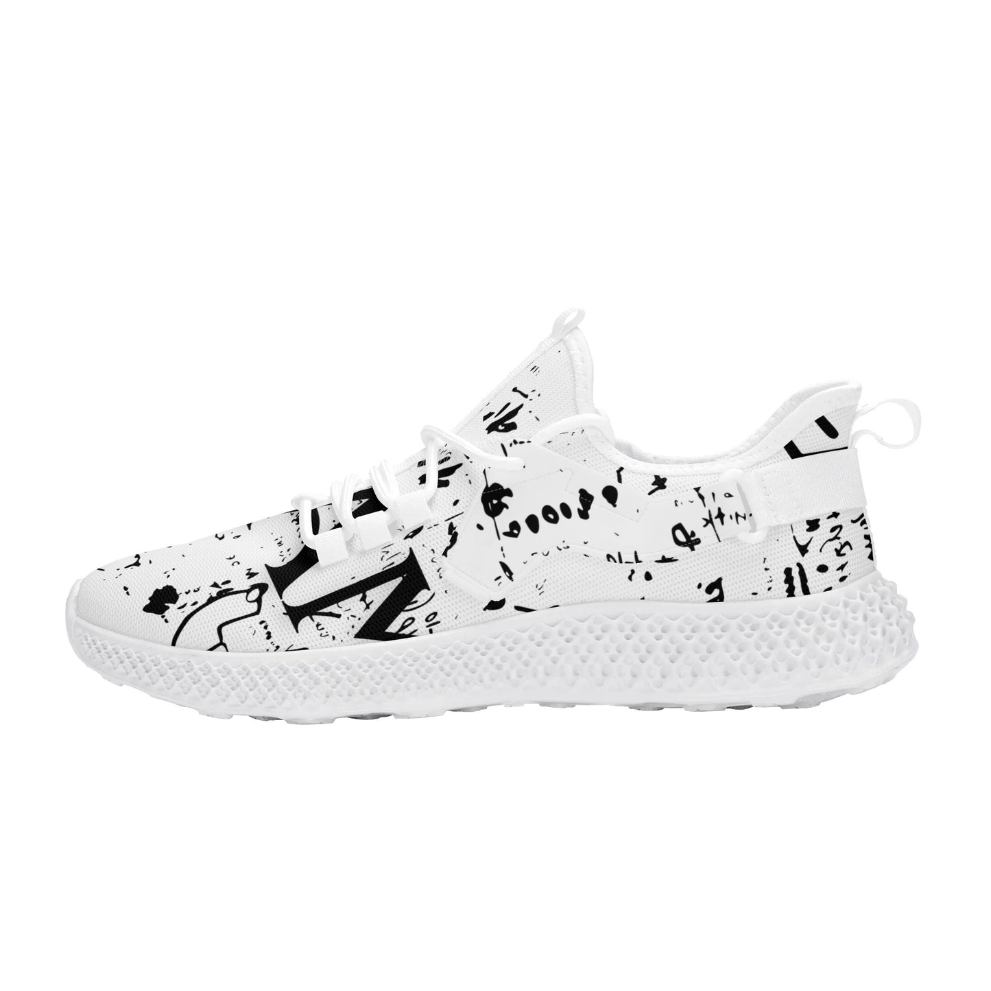 Mens DuGamii White Textured Mesh Lace-up Sneakers