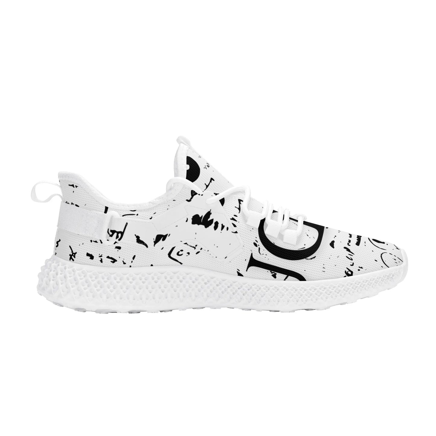 Mens DuGamii White Textured Mesh Lace-up Sneakers