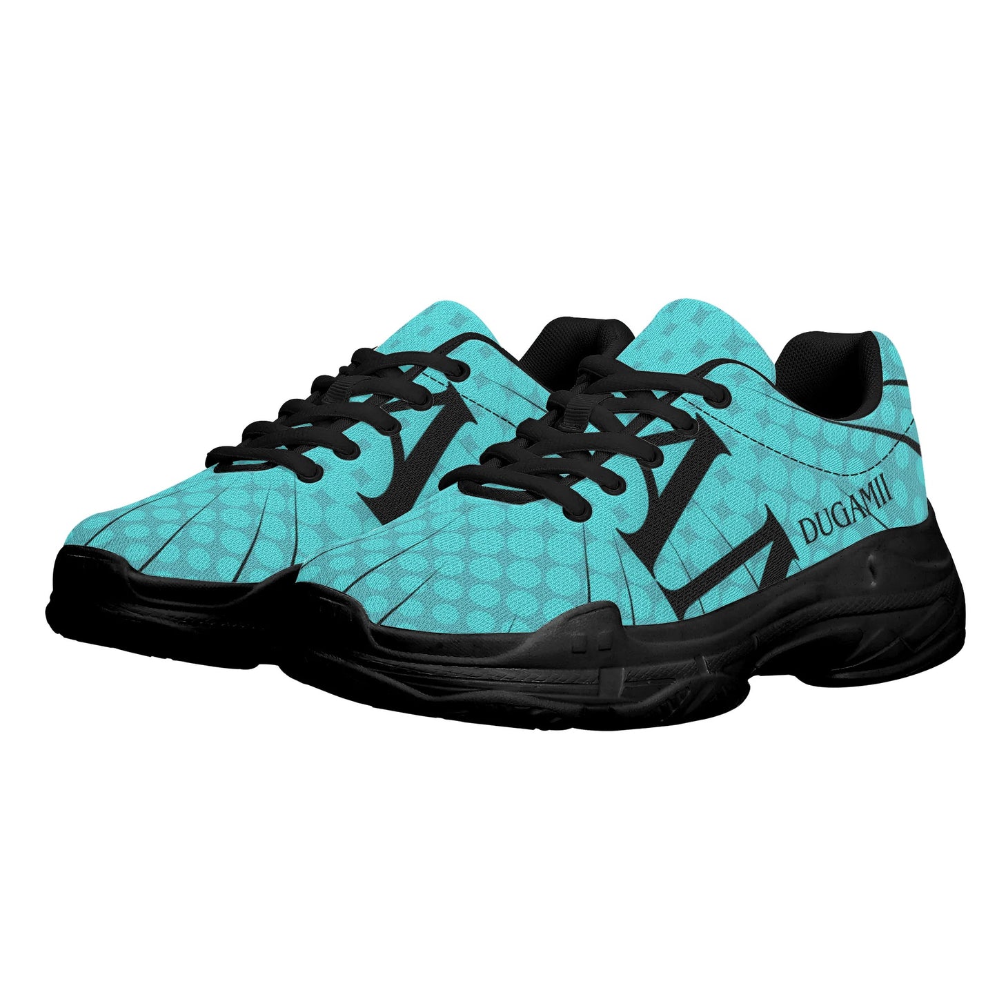 Mens DuGamii Chunky Black And Blue Sneakers