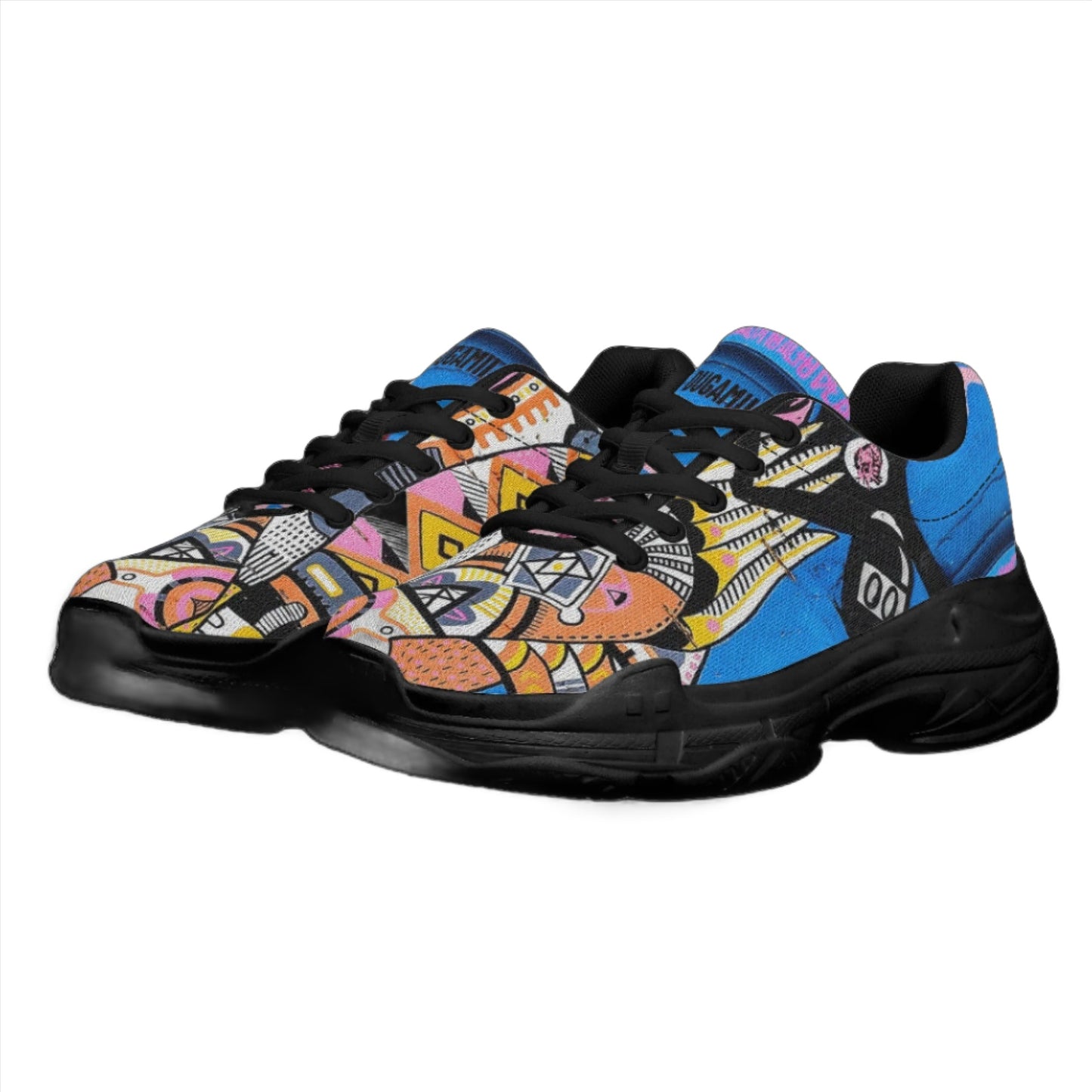 Mens DuGamii Asian Artwork MD Chunky Sneakers