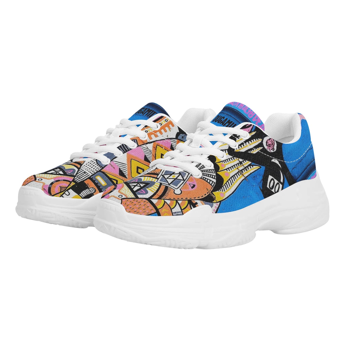 Mens DuGamii Asian Artwork MD Chunky Sneakers