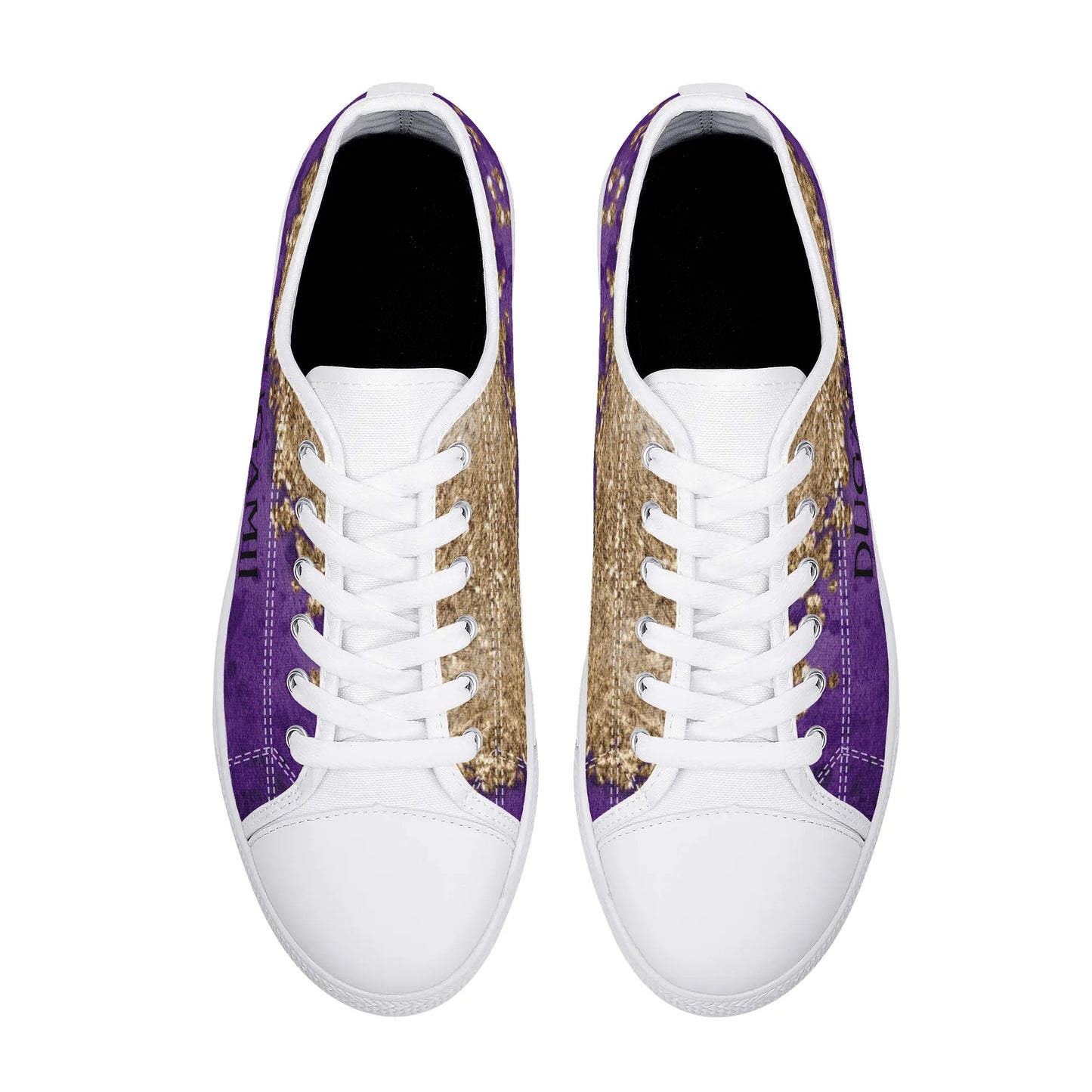 Womens Dugamii Lightweight Low Top Purple And Gold Canvas Shoes