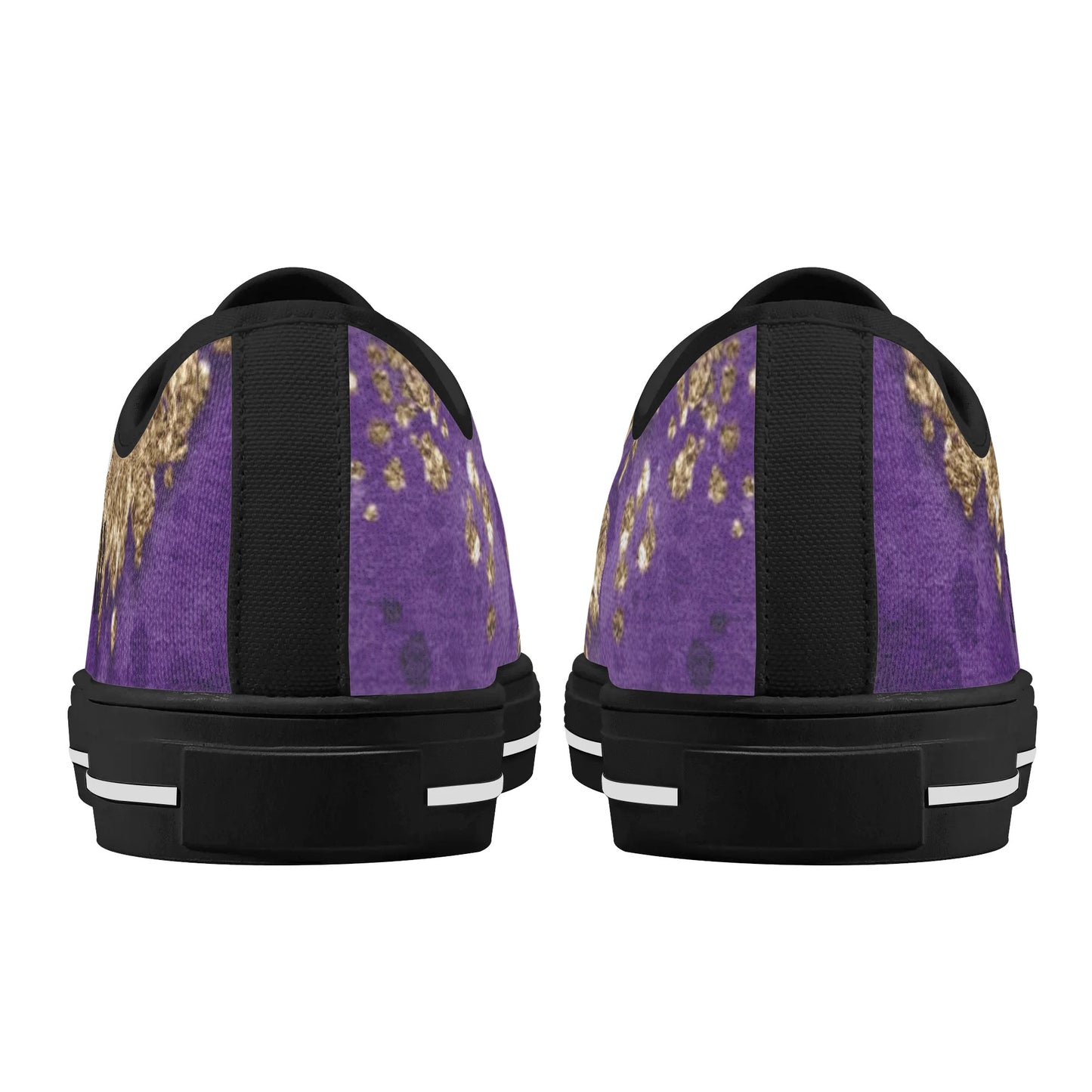 Womens Dugamii Lightweight Low Top Purple And Gold Canvas Shoes