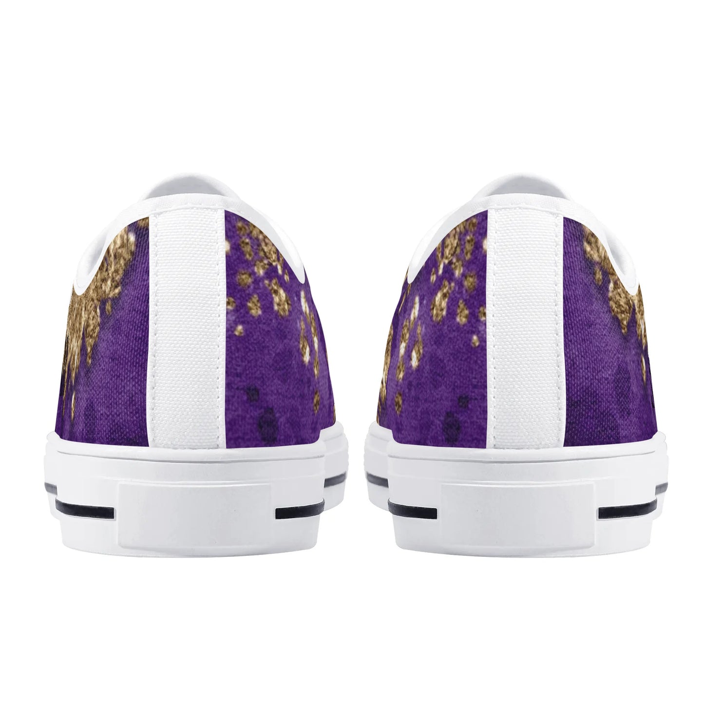 Womens Dugamii Lightweight Low Top Purple And Gold Canvas Shoes