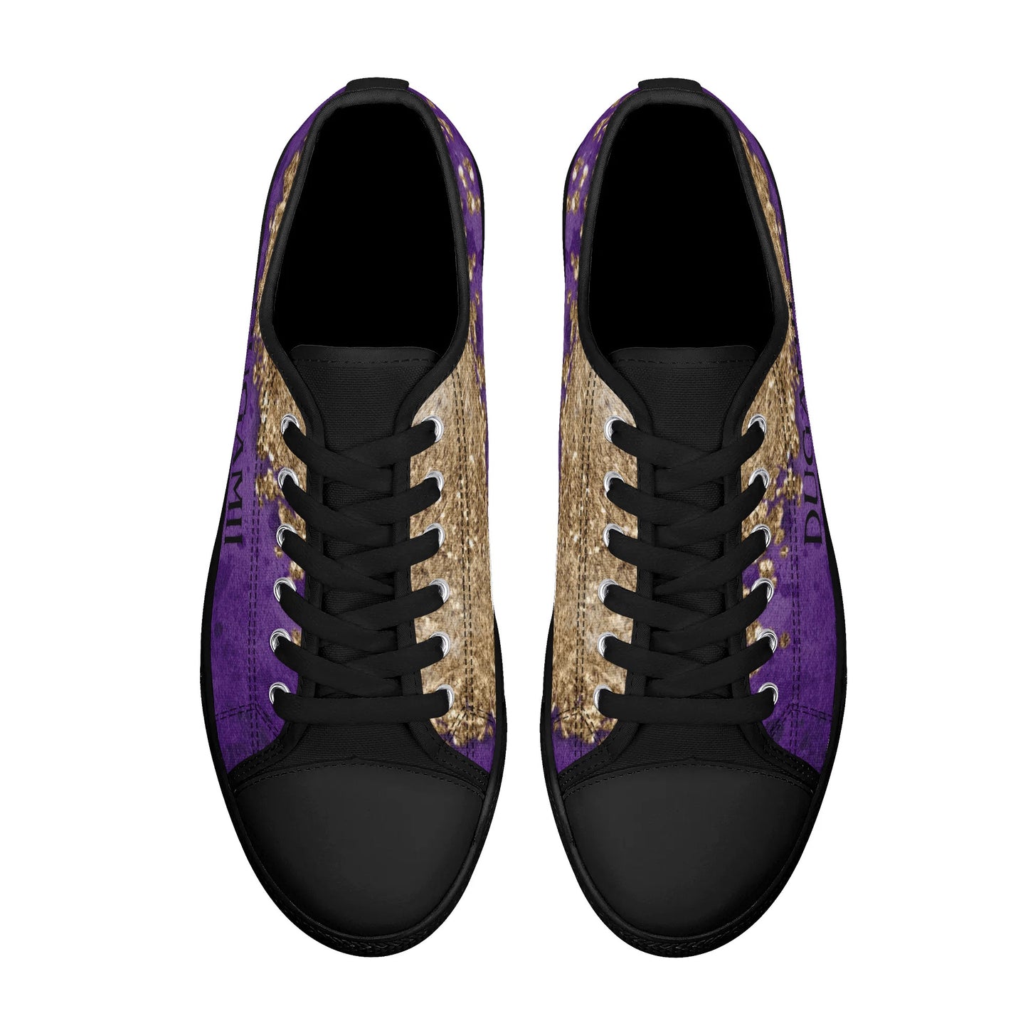 Womens Dugamii Lightweight Low Top Purple And Gold Canvas Shoes