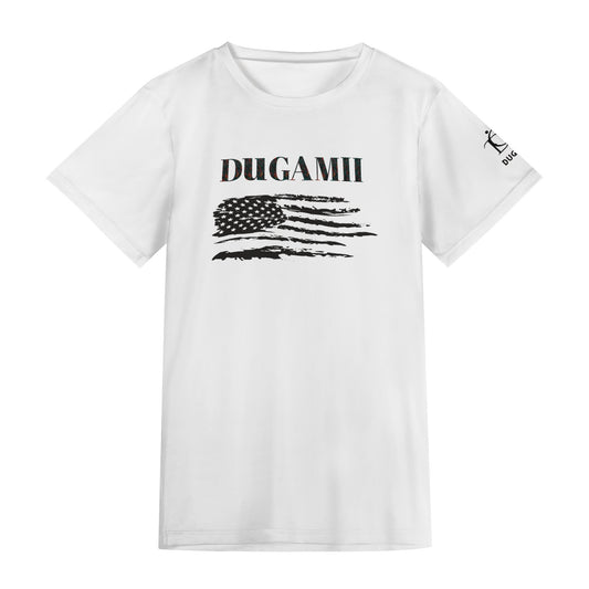 DuGamii Unisex American Flag Print Short Sleeve T-Shirt