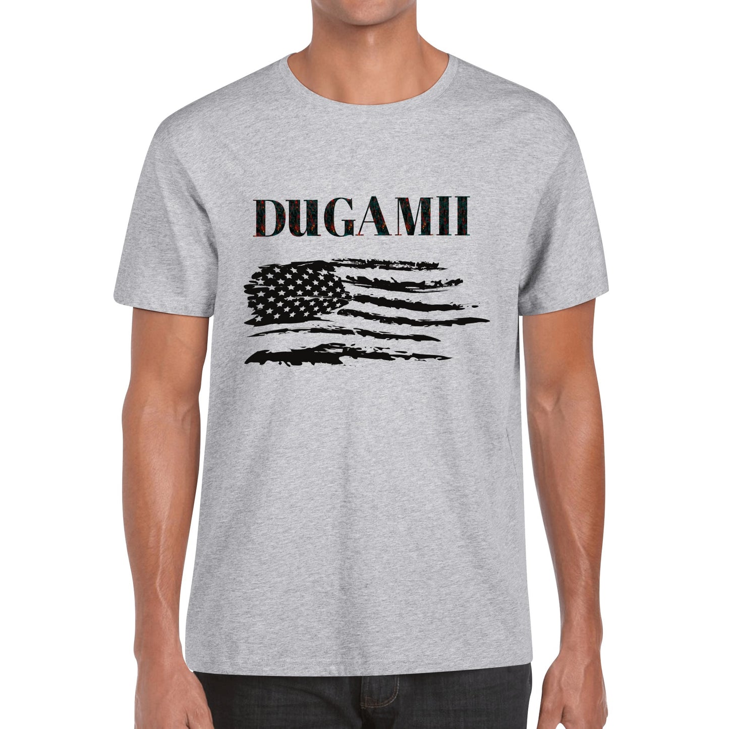 DuGamii Unisex American Flag Print Short Sleeve T-Shirt