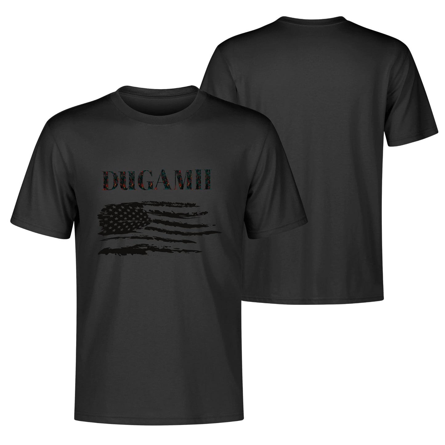 DuGamii Unisex American Flag Print Short Sleeve T-Shirt