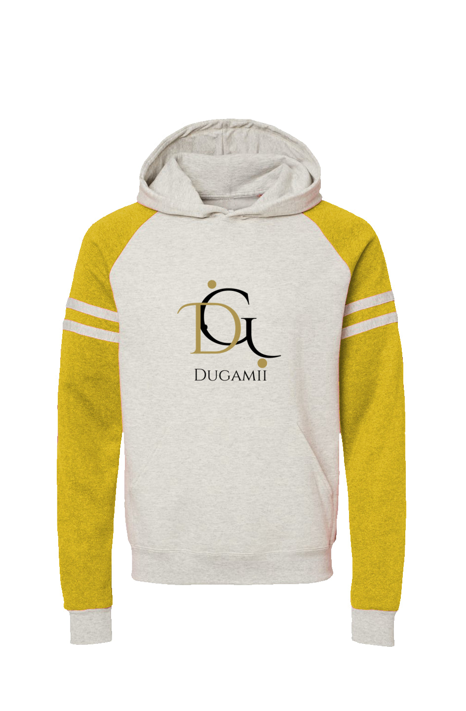 DuGamii Varsity Color Blocked Oatmeal Color Hoodie