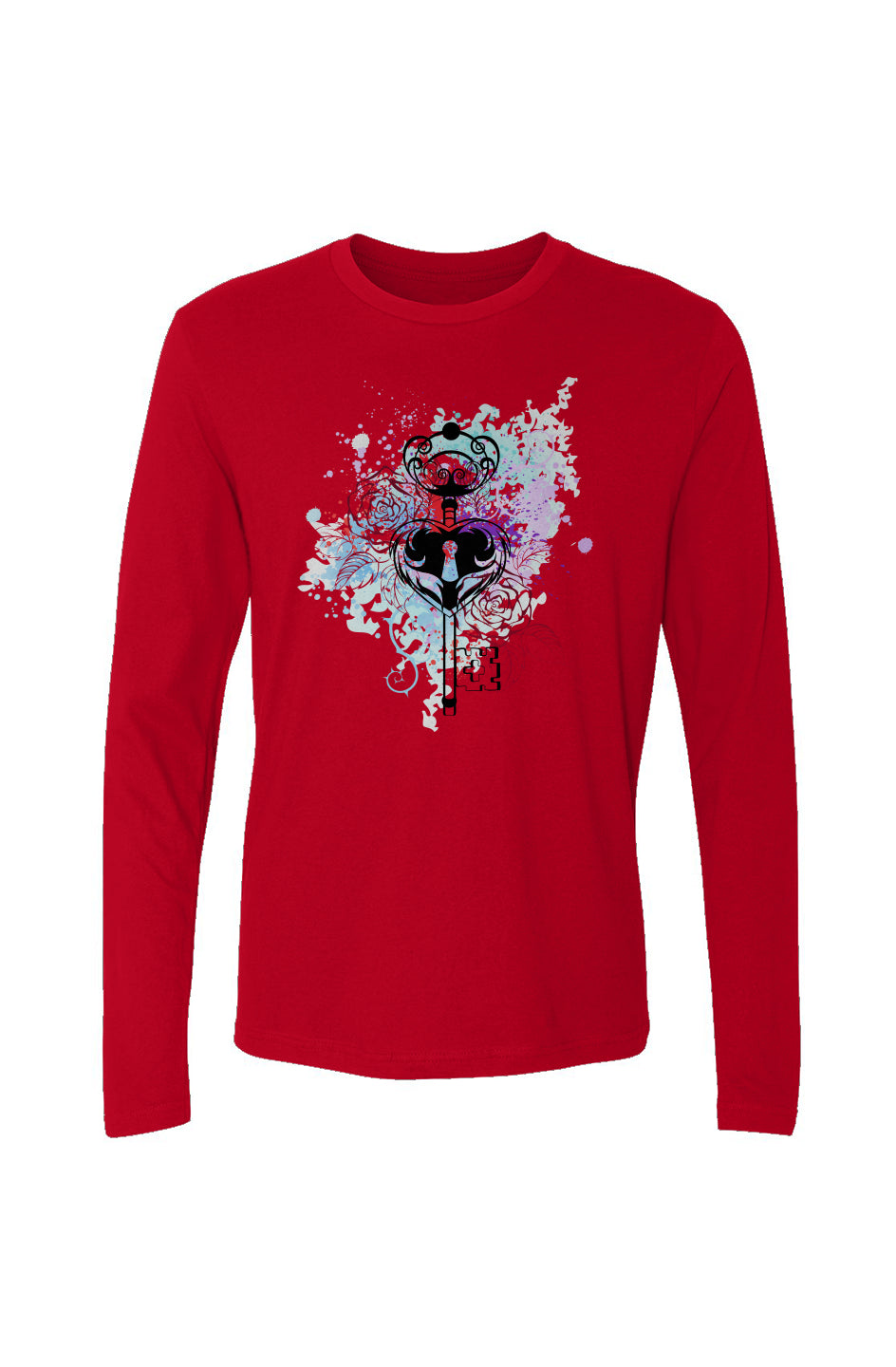 Men's Dugamii Lock and Key Red Long-Sleeve Crew