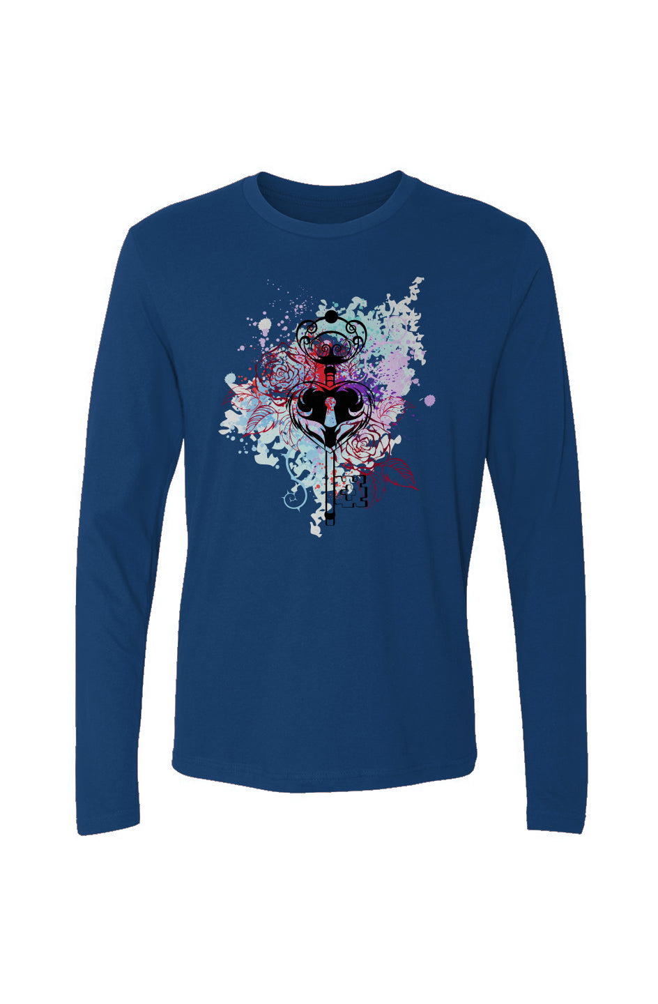 Men's Dugamii Lock and Key Blue Long-Sleeve Crew