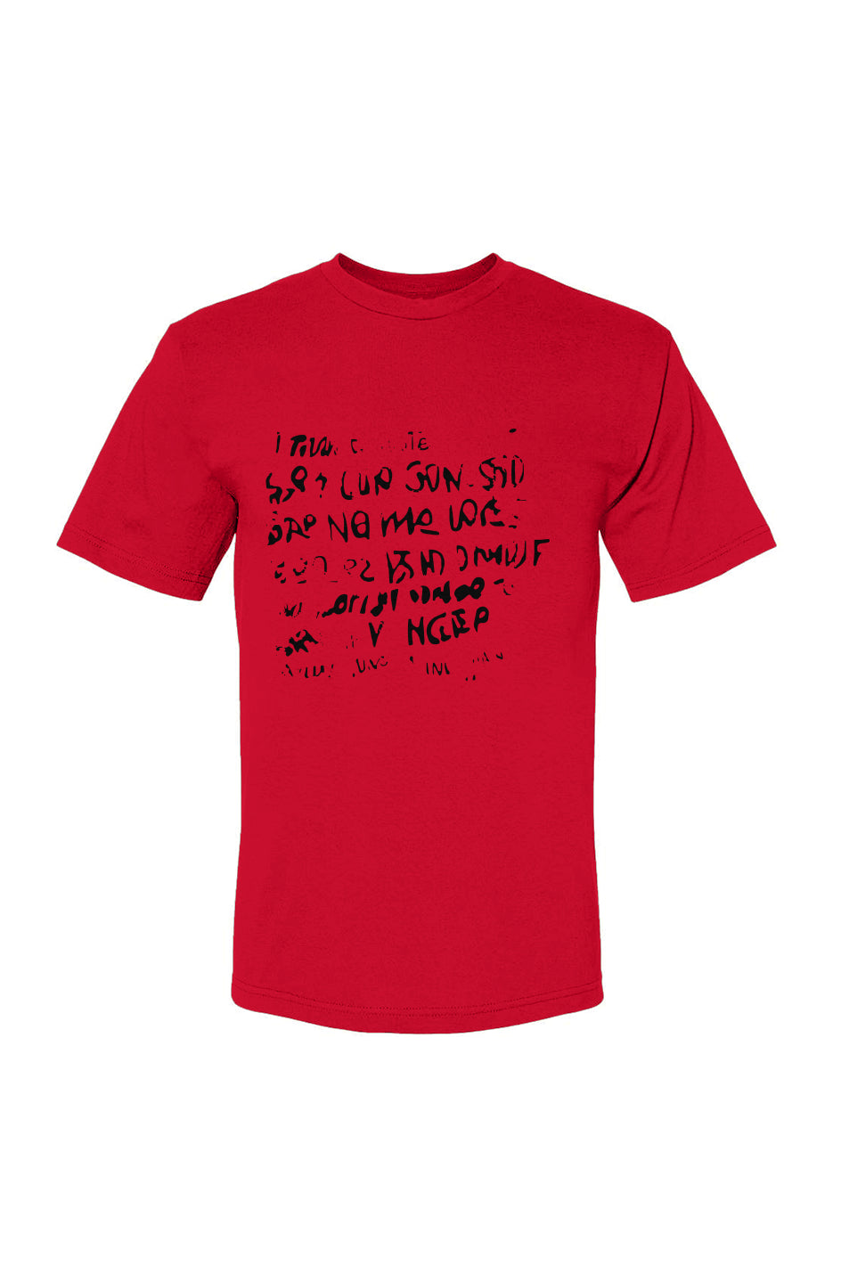 DuGamii "Basquait Inspired Word Art" Red T-Shirt 100% Cotton 