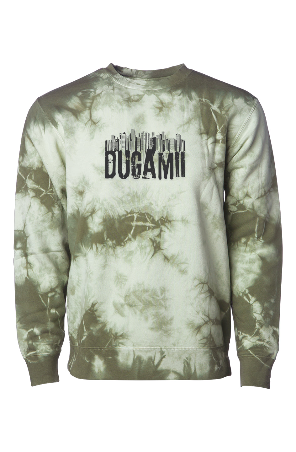 DuGamii Tie Dye Olive Crew Neck