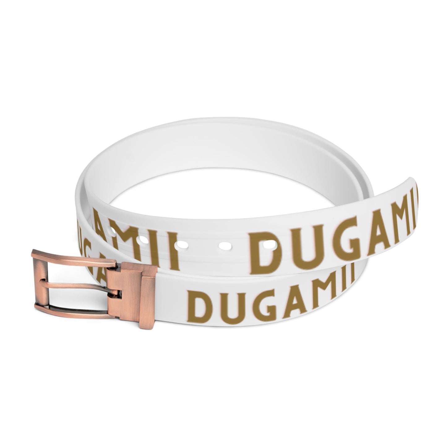 DuGamii Unisex True PU Leather All White Belt