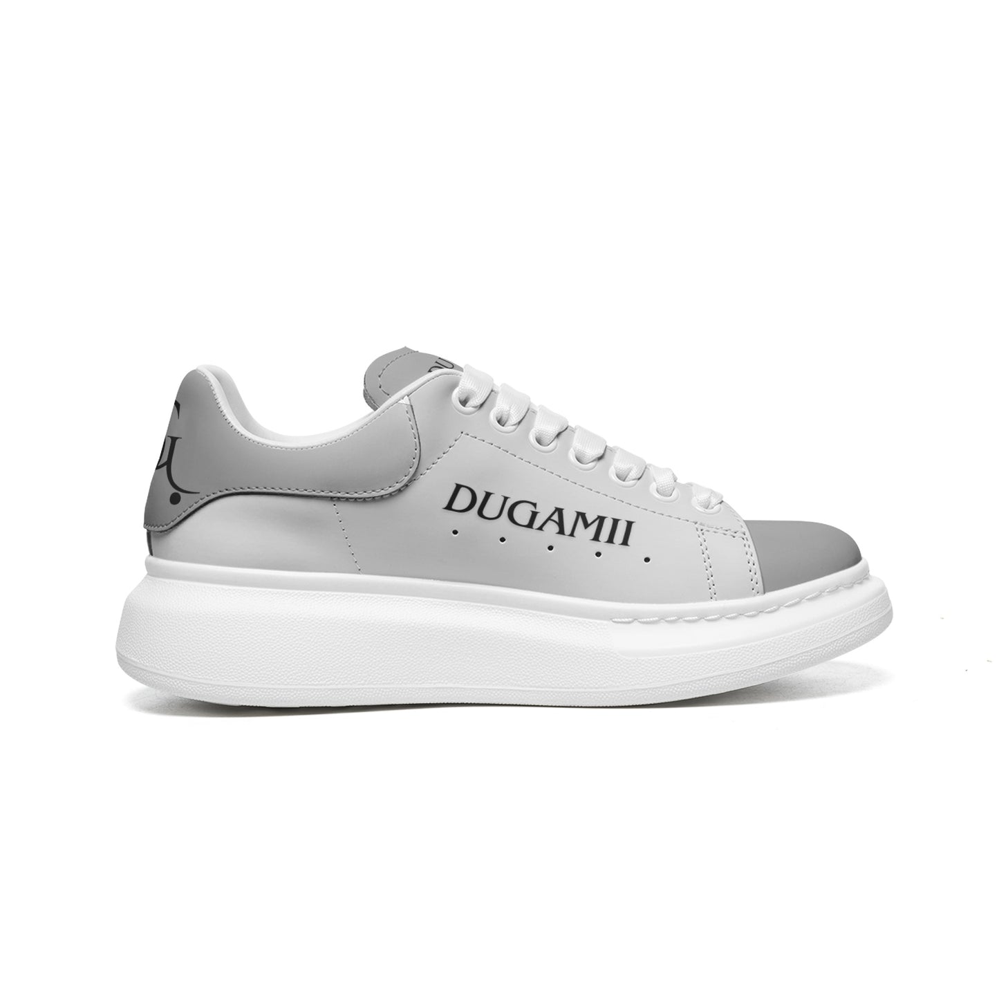 Dugamii Unisex Leather Sneakers "The Grey Skies"