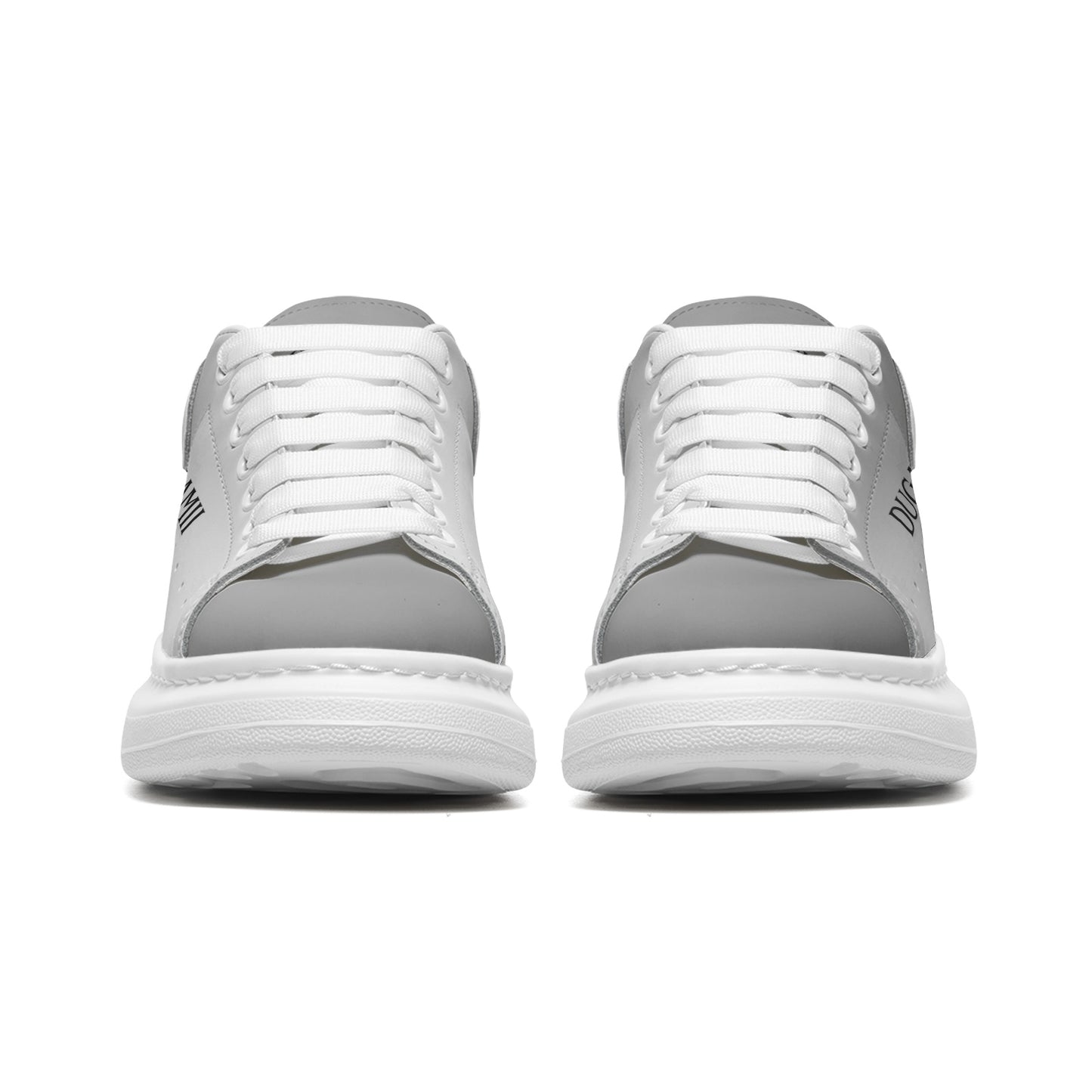 Dugamii Unisex Leather Sneakers "The Grey Skies"