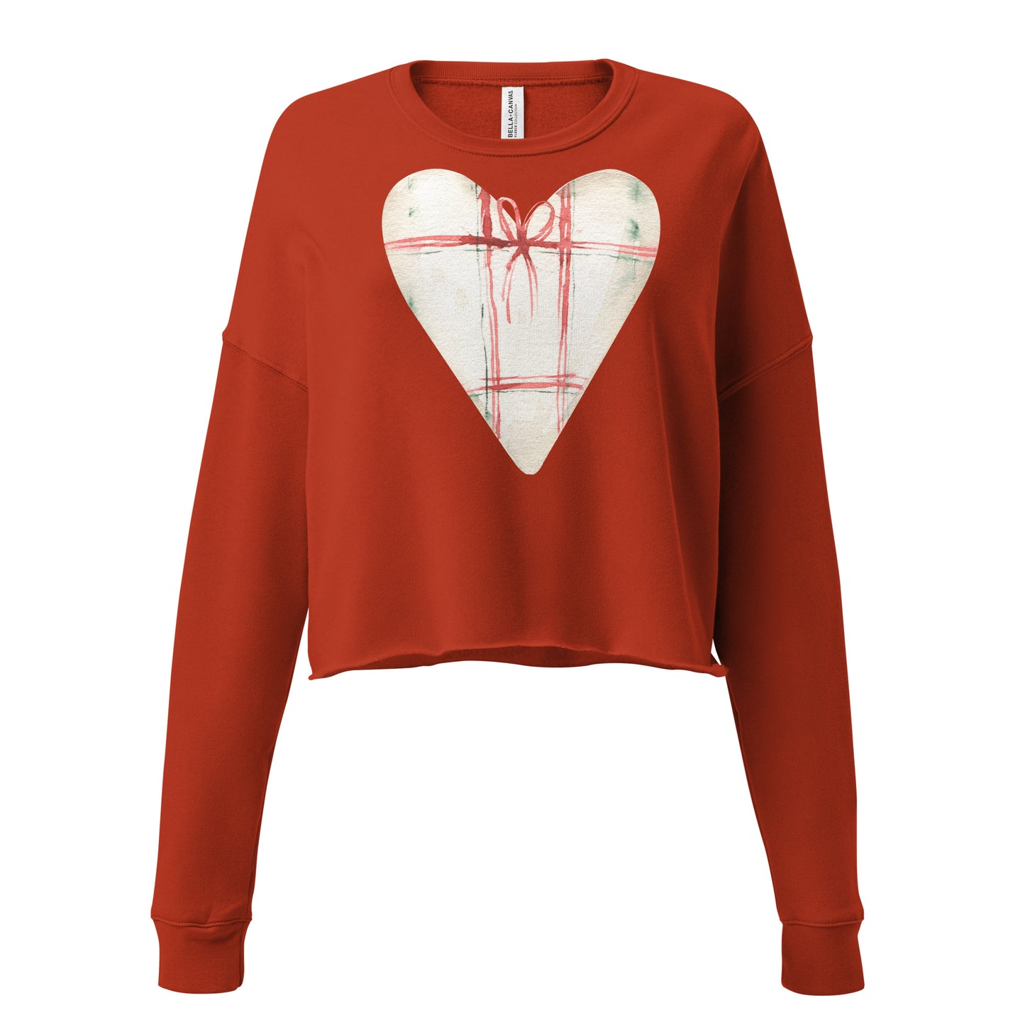 DuGamii Pink Gift Heart Design Cropped Sweatshirt