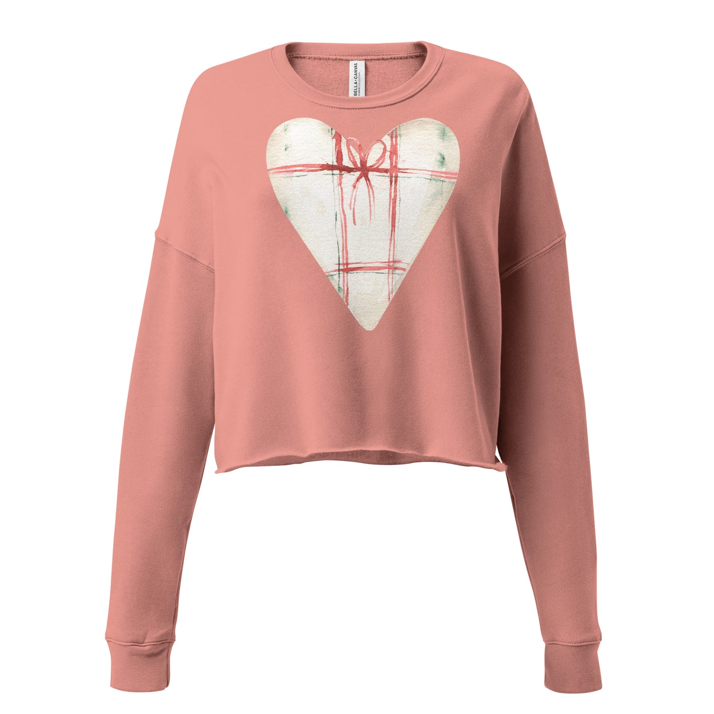 DuGamii Pink Gift Heart Design Cropped Sweatshirt