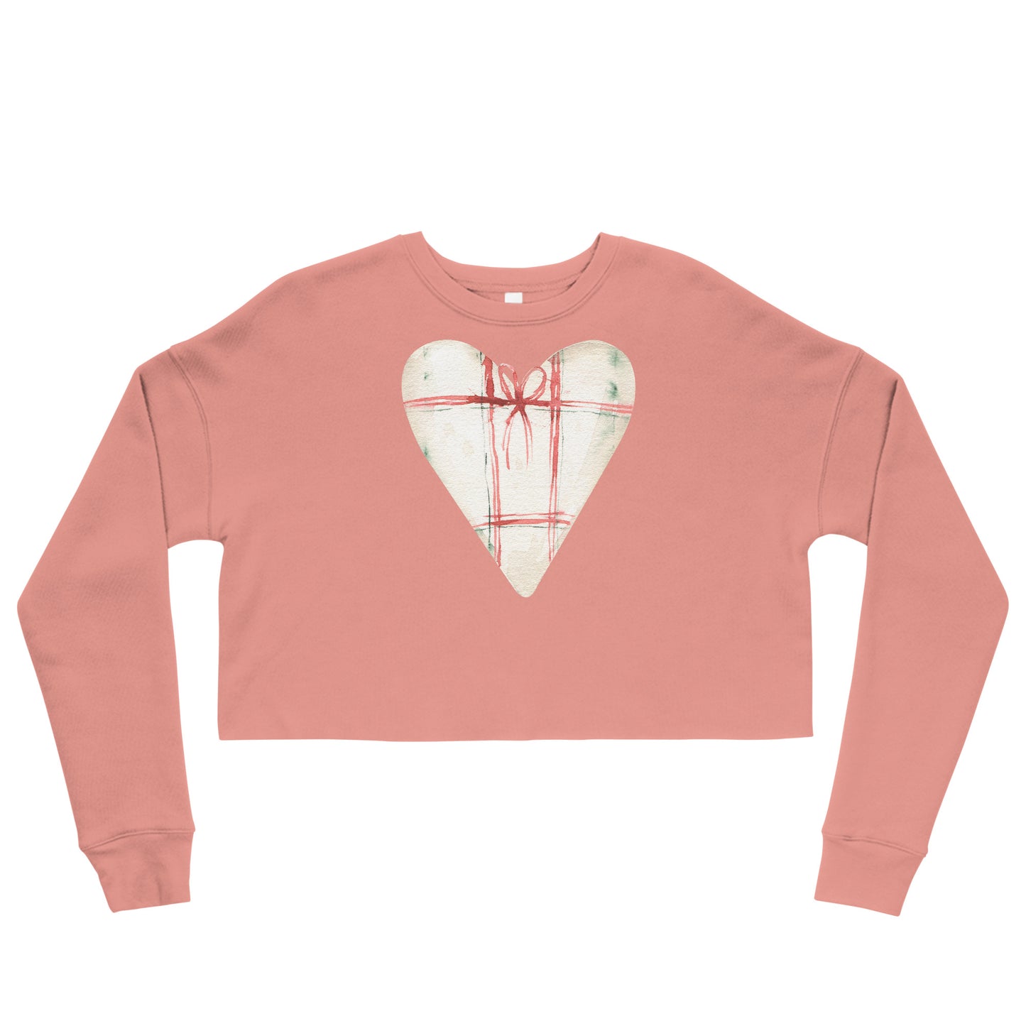 DuGamii Pink Gift Heart Design Cropped Sweatshirt