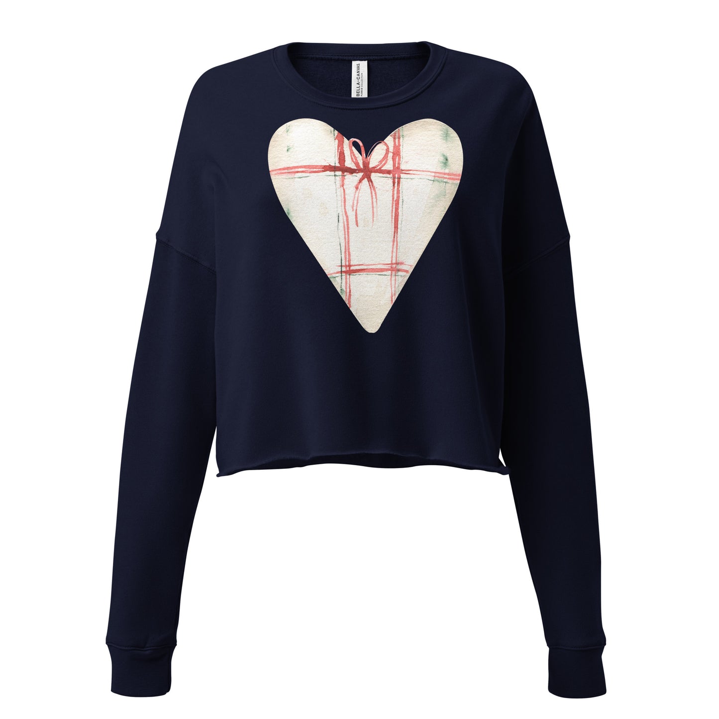 DuGamii Pink Gift Heart Design Cropped Sweatshirt